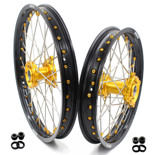 KKE 17/14 RM80 1993-2001 RM85 2002-2023 For SUZUKI Kid's Small Wheels Rims Gold Nipples - Image 2