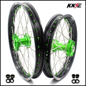 KKE 19″ 16″ For KAWASAKI KX85 KX80 KX100 KLX140/L Big Kid’s Wheels Rim Green Hub