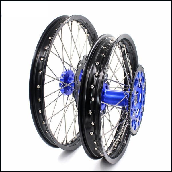 KKE 21"/18" Enduro Dirtibke Wheels For YAMAHA YZ125 YZ250 1999-2016 YZ250F YZ450F 2003-2015 Blue&Black With Disc - Image 2