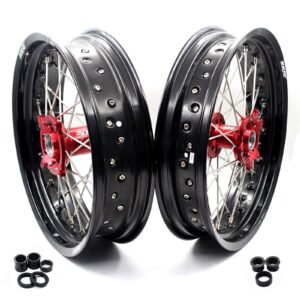 KKE 3.5*16.5 & 5.0*17 Supermoto Wheels Set for Honda CRF250R 2014-2025 CRF450R 2013-2025