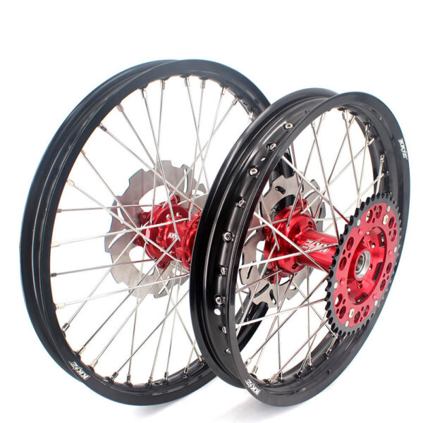 KKE 21&18 21&19 Wheels for HONDA CR125R 1998-2001 CR250R 1997-2001 Red&Black - Image 2