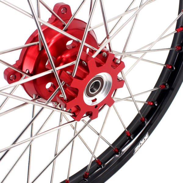 KKE 21" 18" OEM Size Motorcycle Alloy Wheels Rims Compatible with HONDA XR650L 1993-2024 Red Nipples - Image 4