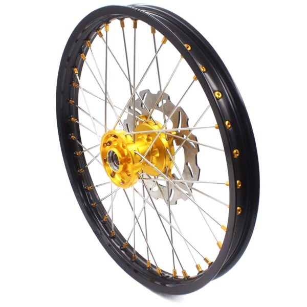 KKE 21 & 19 MX Rims for Suzuki RMZ250 2007-2024 RMZ450 2005-2024 Gold Nipple - Image 13