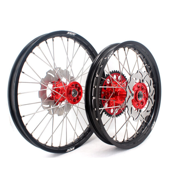 KKE 21 & 19 Casting Wheels for Honda CRF250R 2004-2013 CRF450R 2002-2012 Red - Image 14