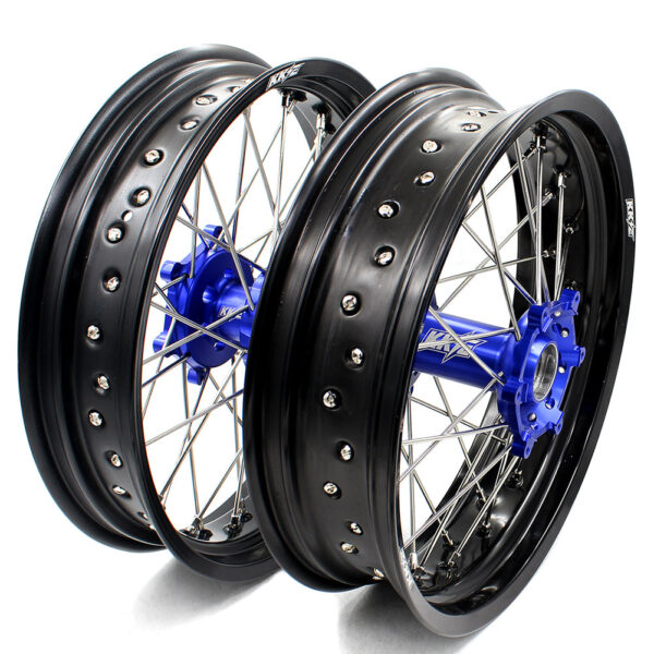 US Pre-order KKE 17inch Supermoto Wheels Set For YAMAHA WR250R 2008-2020 Blue Hub - Image 3