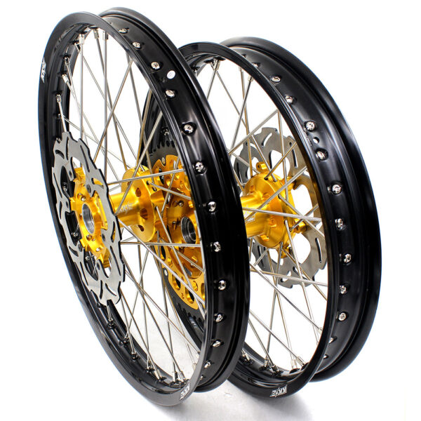 KKE 21" 19" Mx Diretibke Wheels For YAMAHA YZ125 YZ250 1999-2016 YZ250F YZ450F 2003-2015 Gold&Black With Disc - Image 11