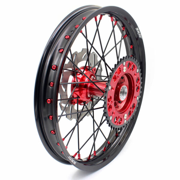 KKE 21 & 19 Casting MX Wheels for Honda CR125R 1998-2001 CR250R 1997 Red Black Disc - Image 3