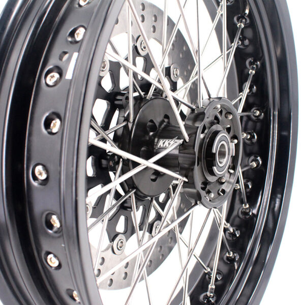 KKE 3.5 & 5.0 17 Inch Wheels for Yamaha WR250F 2001 WR450F 2003-2018 Black - Image 24