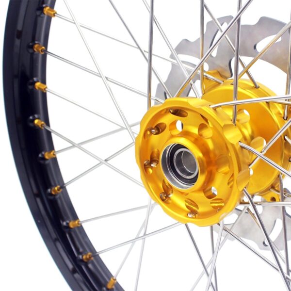 KKE 21 & 19 MX Rims for Suzuki RMZ250 2007-2024 RMZ450 2005-2024 Gold Nipple - Image 14