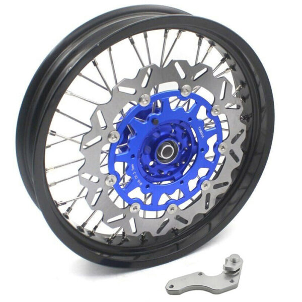 KKE 3.5/4.25*17inch For KAWASAKI KX250F KX450F 2006-2018 Supermoto Rims With Disc&Sprocket Blue - Image 2