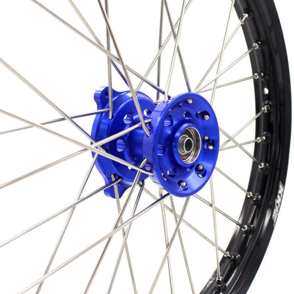 KKE 19 & 16 Spoked Kid's Wheels Rims Set for Kawasaki KX80 KX85 Blue - Image 4