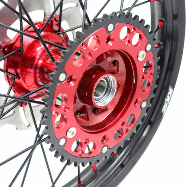 KKE 21 & 19 Casting MX Wheels for Honda CR125R 1998-2001 CR250R 1997 Red Black Disc - Image 4