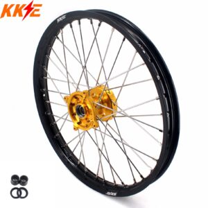 KKE 1.6*21″ Front Wheel for Suzuki RMZ250 2007-2024 RMZ450 2005-2024 Gold&Black