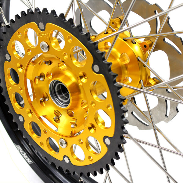 KKE 21" 19" Mx Diretibke Wheels For YAMAHA YZ125 YZ250 1999-2016 YZ250F YZ450F 2003-2015 Gold&Black With Disc - Image 3