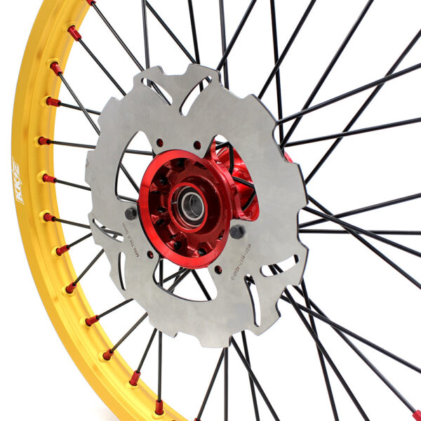 KKE 21 & 19 Cast Red Hubs Billet Gold Rims for Honda XR400R 96-04 XR600R 91-2000 Red&Gold - Image 2