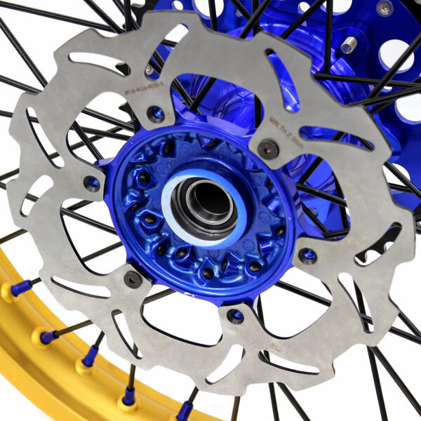 KKE 21"&19" Mx Dirtbike Cast Wheels For YAMAHA YZ125 YZ250 1999-2016 YZ250F YZ450F 2003-2015 Gold Rim Black Spokes With Disc - Image 4