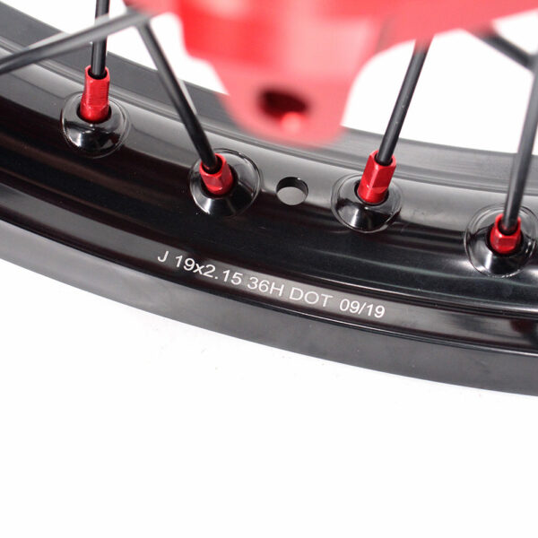 KKE 21 & 19 MX Rims for Suzuki RMZ250 2007-2024 RMZ450 2005-2024 Black Spokes - Image 15