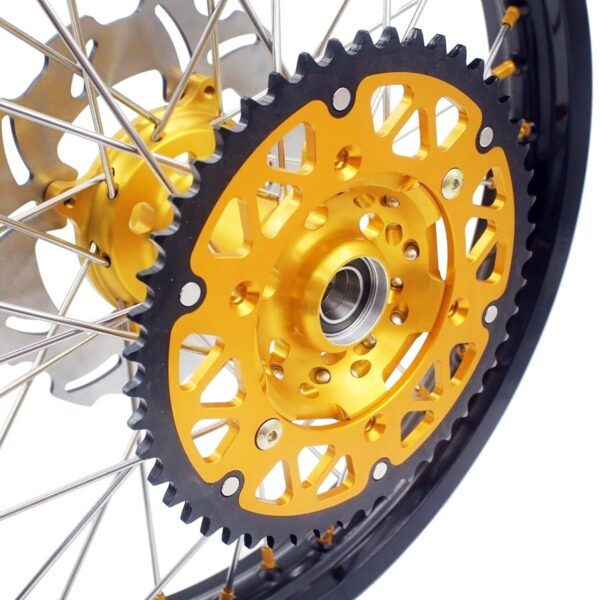 KKE 21 & 19 MX Rims for Suzuki RMZ250 2007-2024 RMZ450 2005-2024 Gold Nipple - Image 16
