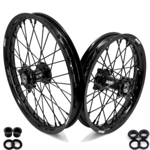 KKE 19 & 16 Spoked Kid’s Wheels Rims Set for Kawasaki KX80 KX85 KX100 All Black