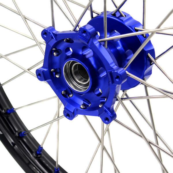 KKE 21"&19" Mx Dirtibke Wheels For YAMAHA YZ125 YZ250 YZ250F YZ450F WR450F Blue Nipples - Image 5