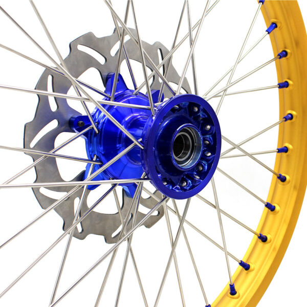 KKE 21"&18" Enduro Dirtbike Casting Wheels For YAMAHA YZ125 YZ250 1999-2016 YZ250F YZ450F 2003-2015 Gold Rim With Disc - Image 3