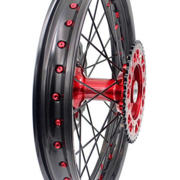 KKE 21 & 19 Casting MX Wheels for Honda CR125R 1998-2001 CR250R 1997 Red Black Disc - Image 7