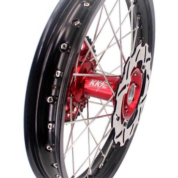 KKE 21&18 21&19 Wheels for HONDA CR125R 1998-2001 CR250R 1997-2001 Red&Black - Image 7
