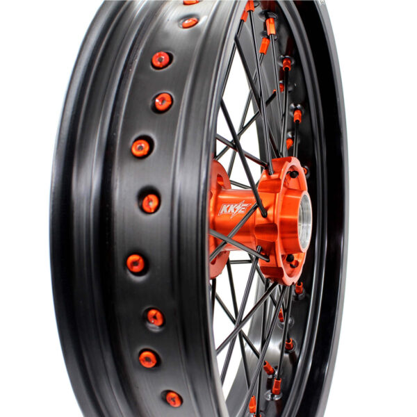 KKE 3.5 & 5.0 Supermoto Wheels for KTM SX SX-F XC XC-F EXC 2003-2022 Orange Black - Image 8