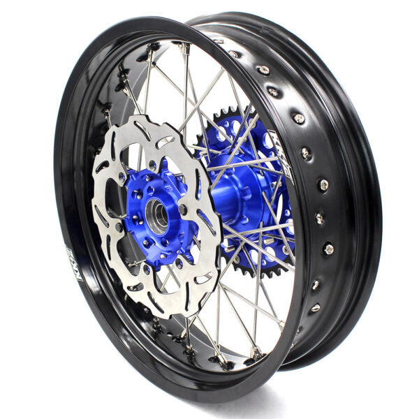 KKE 3.5/4.25*17inch For KAWASAKI KX250F KX450F 2006-2018 Supermoto Rims With Disc&Sprocket Blue - Image 5