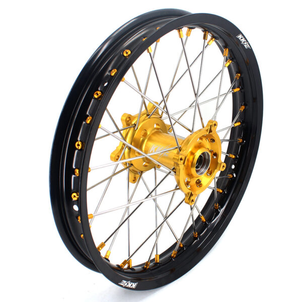 KKE 21 & 19 MX Rims for Suzuki RMZ250 2007-2024 RMZ450 2005-2024 Gold Nipple - Image 8