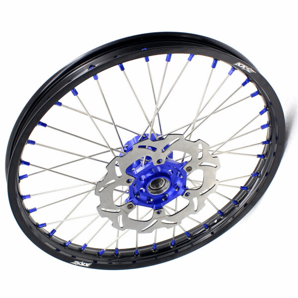 KKE 21"&18" Enduro Diretibke Wheels For YAMAHA YZ125 YZ250 1999-2016 YZ250F YZ450F 2003-2015 Blue Nipples With Disc - Image 3