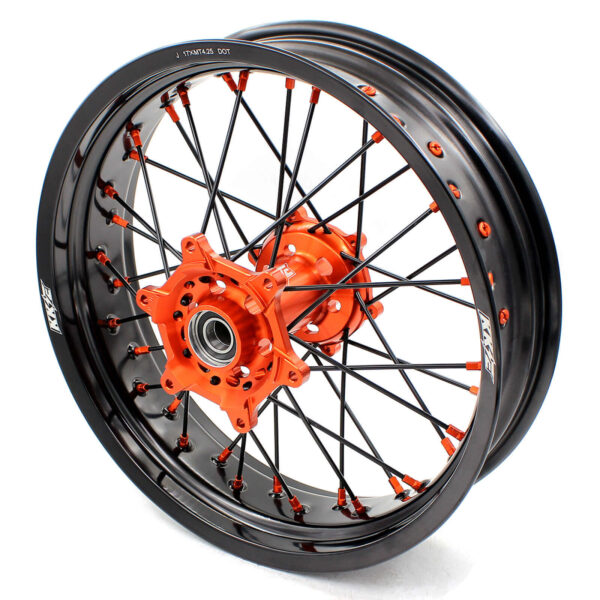 KKE 3.5 & 5.0 Supermoto Wheels for KTM SX SX-F XC XC-F EXC 2003-2022 Orange Black - Image 9