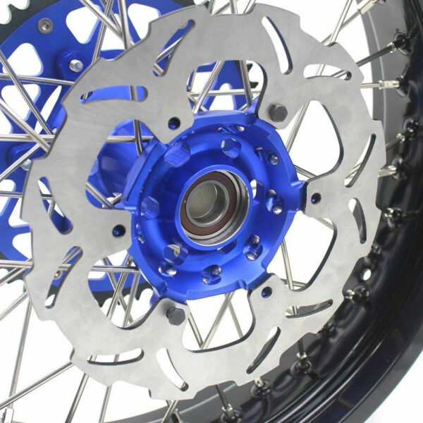 KKE 3.5/4.25*17inch For KAWASAKI KX250F KX450F 2006-2018 Supermoto Rims With Disc&Sprocket Blue - Image 6