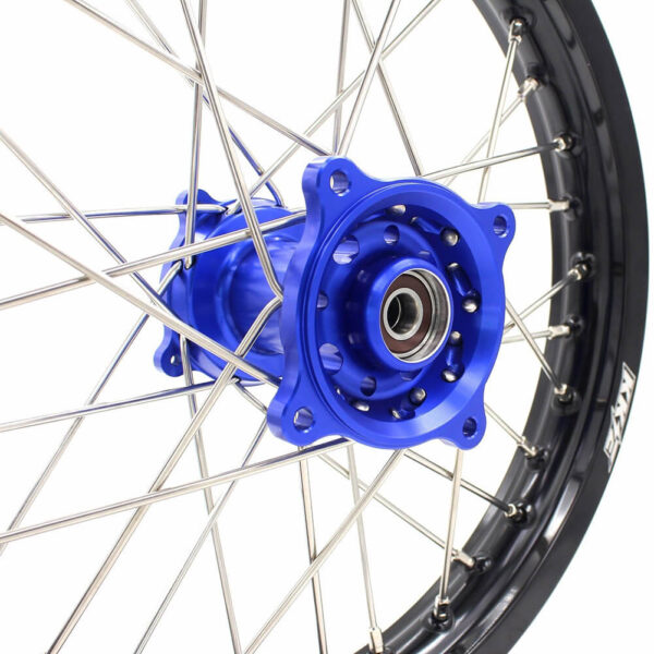 KKE 19 & 16 Spoked Kid's Wheels Rims Set for Kawasaki KX80 KX85 Blue - Image 9