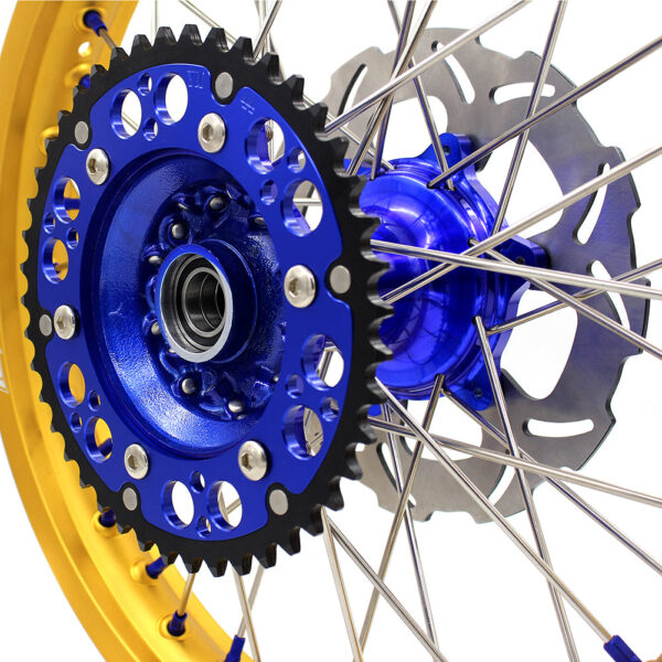 KKE 21"&19" Mx Dirtbike Casting Wheels For YAMAHA YZ125 YZ250 1999-2016 YZ250F YZ450F 2003-2015 Gold Rim With Disc - Image 8
