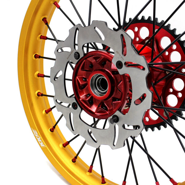 KKE 21 & 19 Cast Red Hubs Billet Gold Rims for Honda XR400R 96-04 XR600R 91-2000 Red&Gold - Image 4