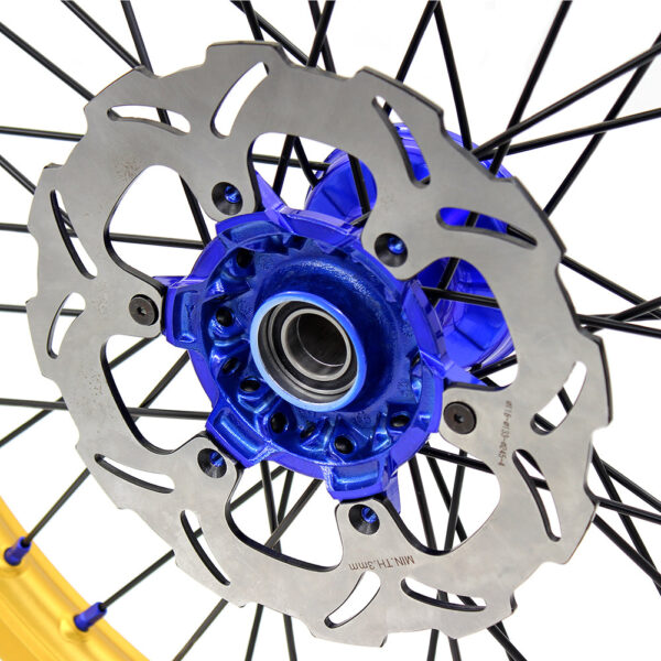 KKE 21"&19" Mx Dirtbike Cast Wheels For YAMAHA YZ125 YZ250 1999-2016 YZ250F YZ450F 2003-2015 Gold Rim Black Spokes With Disc - Image 9
