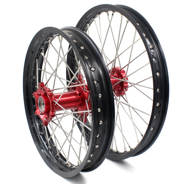 KKE 21 & 18 Spoked Enduro Wheels Rims Set FOR BETA RR 2013-2022 Red - Image 2