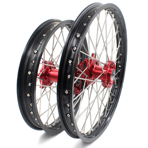 KKE 21 & 18 Spoked Enduro Wheels Rims Set FOR BETA RR 2013-2022 Red - Image 3