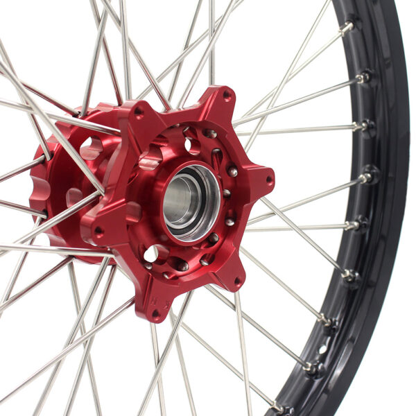KKE 21 & 18 Spoked Enduro Wheels Rims Set FOR BETA RR 2013-2022 Red - Image 6