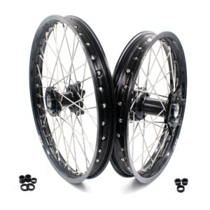 KKE 21″ 19″ Alloy Wheels Rims For HONDA CR125R CR250R CRF250R CRF450R Black