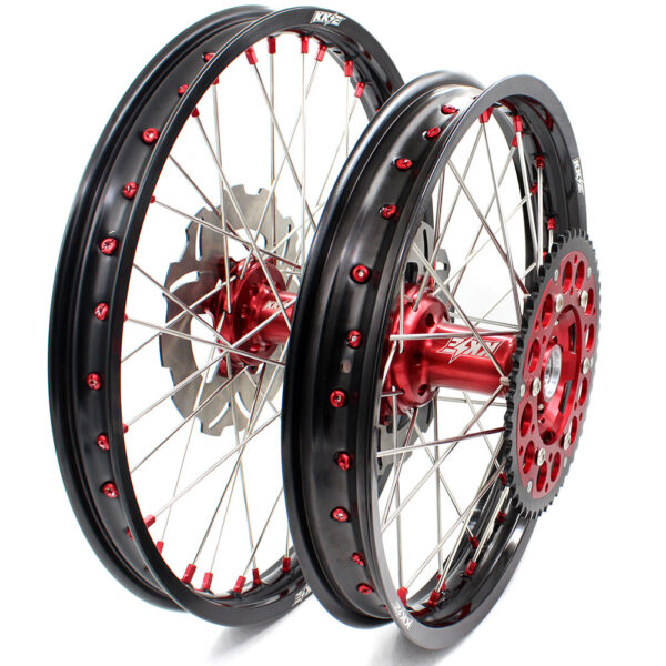 KKE 21&18 21&19 Wheels for HONDA CR125R 1998-2001 CR250R 1997 Red Nipples - Image 3