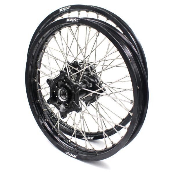 KKE 21" 19" Alloy Wheels Rims For HONDA CR125R CR250R CRF250R CRF450R Black - Image 3