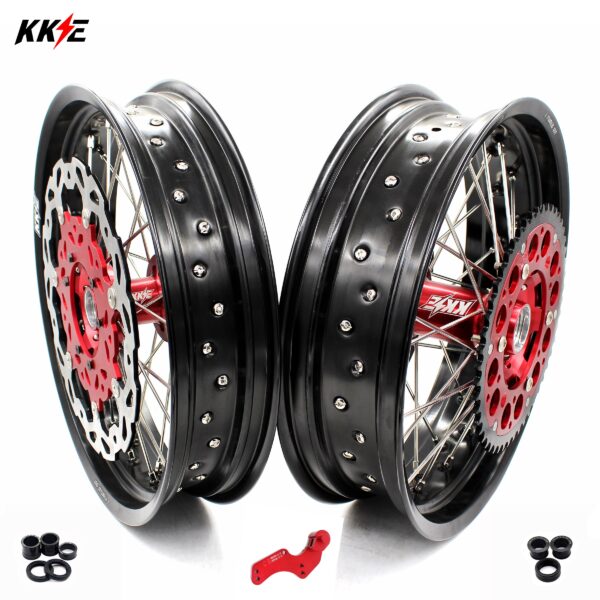 KKE 3.5*16.5 & 5.0*17 Supermoto Wheels for Honda CRF250R 04-13 CRF450R 02-12 - Image 13