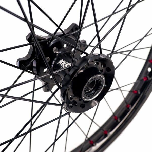 KKE Factory Stock KKE 21" & 18" E-Bike Spoke Wheels Rims Fit SurRon Ultra Bee 2023-2024 Black Hub & Red Nipples - Image 6