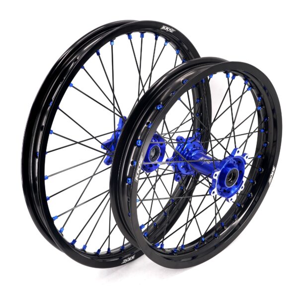 KKE Factory Stock KKE 21" & 18" E-Bike Spoke Wheels Rims Fit SurRon Ultra Bee 2023-2024 Blue Hub & Black Rim - Image 4