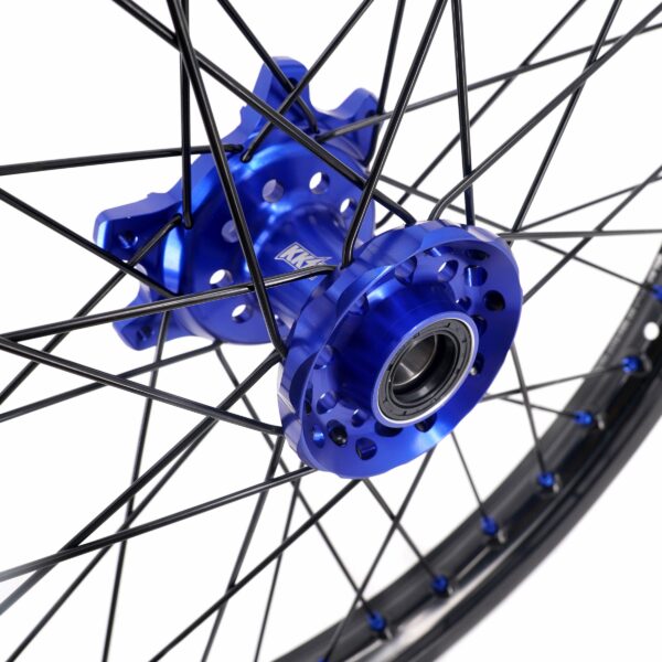 KKE Factory Stock KKE 21" & 18" E-Bike Spoke Wheels Rims Fit SurRon Ultra Bee 2023-2024 Blue Hub & Black Rim - Image 7