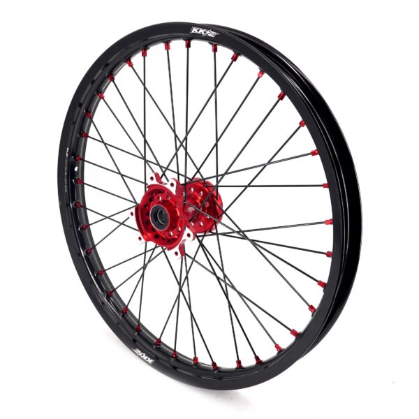 KKE Factory Stock KKE 21" & 18" E-Bike Spoke Wheels Rims Fit SurRon Ultra Bee 2023-2024 Red Hub & Black Rim - Image 6