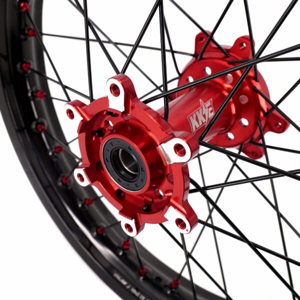 KKE Factory Stock KKE 21" & 18" E-Bike Spoke Wheels Rims Fit SurRon Ultra Bee 2023-2024 Red Hub & Black Rim - Image 13