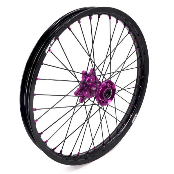 KKE Factory Stock KKE 21" & 18" E-Bike Spoke Wheels Rims Fit SurRon Ultra Bee 2023-2024 Purple Hub & Black Rim - Image 2